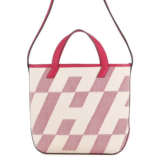 HERMES H Ambie Framboise Toile H Swift Leather Size PM