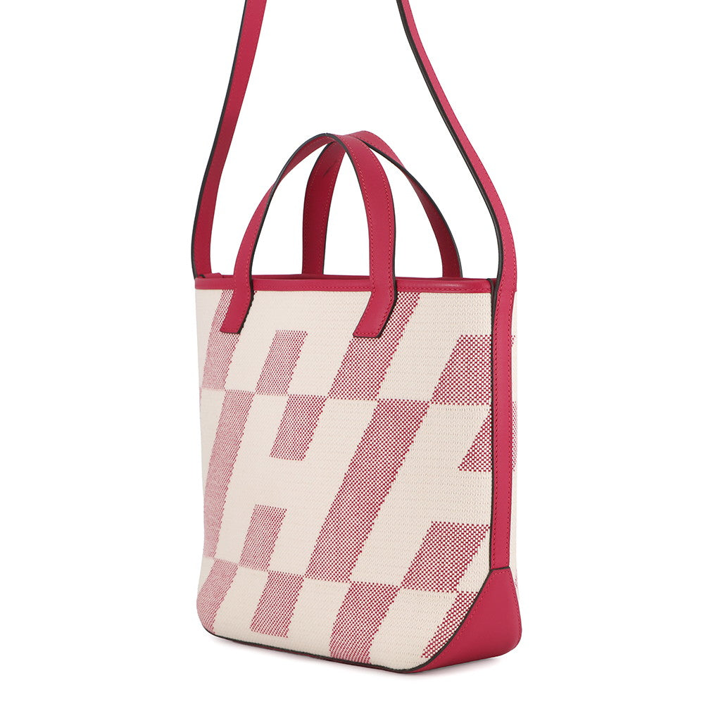 HERMES H Ambie Framboise Toile H Swift Leather Size PM