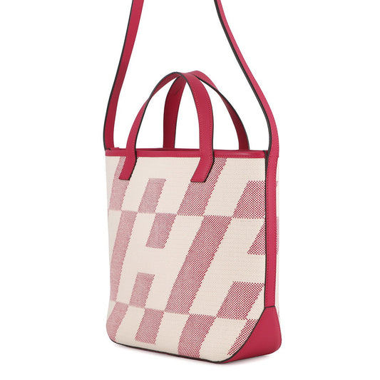 HERMES H Ambie Framboise Toile H Swift Leather Size PM