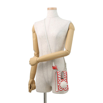 FENDI Marc Jacobs Mini Bustina Bunny Shoulder Bag White/Red7SA169 Leather