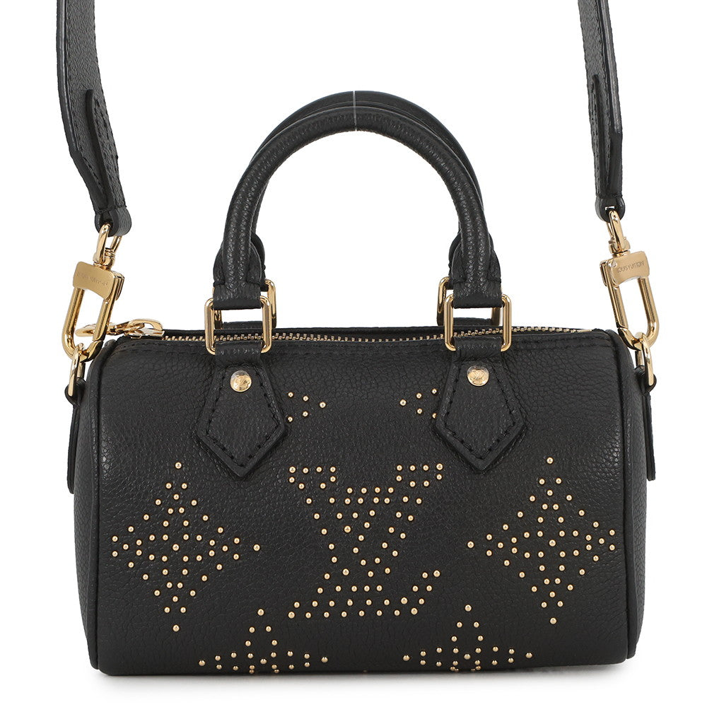 LOUIS VUITTON Nano Speedy Studded NoirM46745 Monogram Empreinte Leather