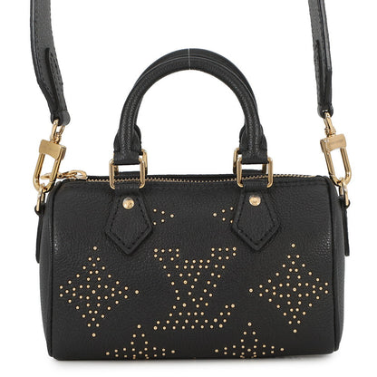 LOUIS VUITTON Nano Speedy Studded NoirM46745 Monogram Empreinte Leather