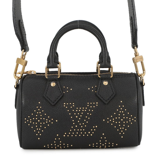 LOUIS VUITTON Nano Speedy Studded NoirM46745 Monogram Empreinte Leather