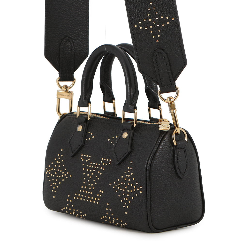 LOUIS VUITTON Nano Speedy Studded NoirM46745 Monogram Empreinte Leather