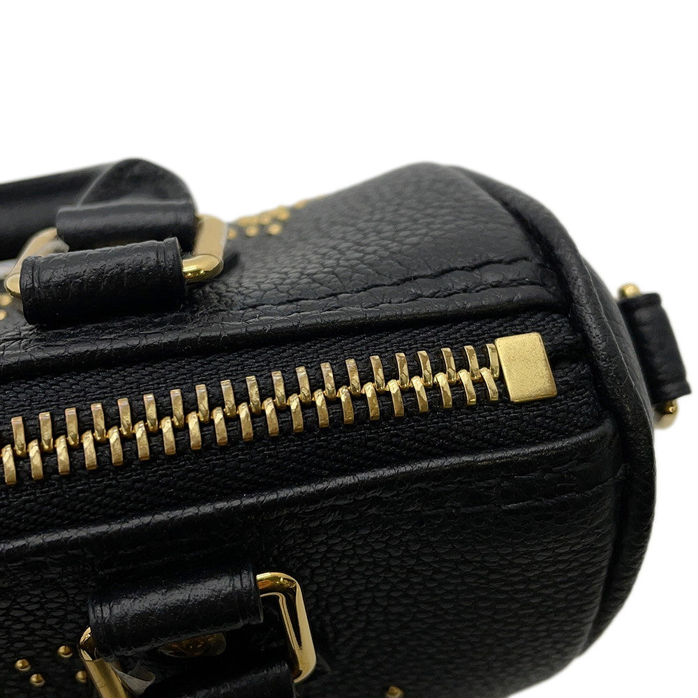 LOUIS VUITTON Nano Speedy Studded NoirM46745 Monogram Empreinte Leather