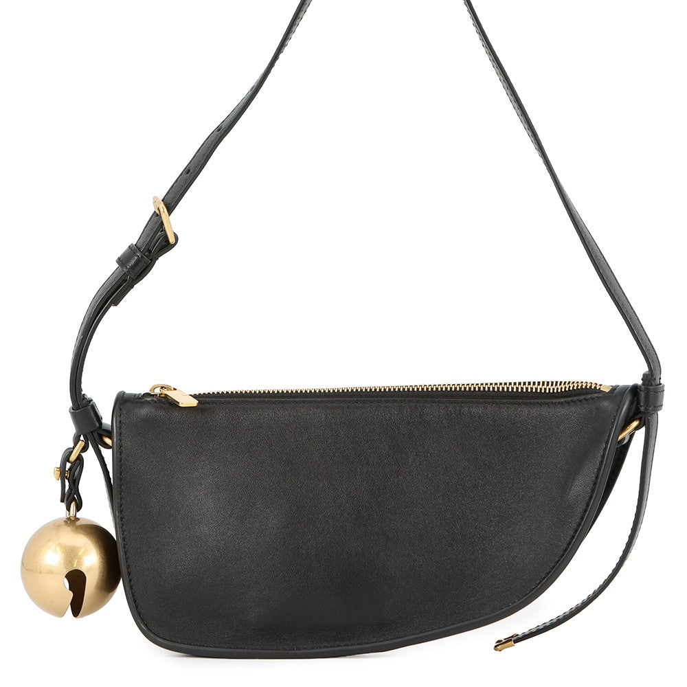BURBERRY Shield Sling Bell Bag Charm Shoulder Bag Black8077580 Leather Size Mini