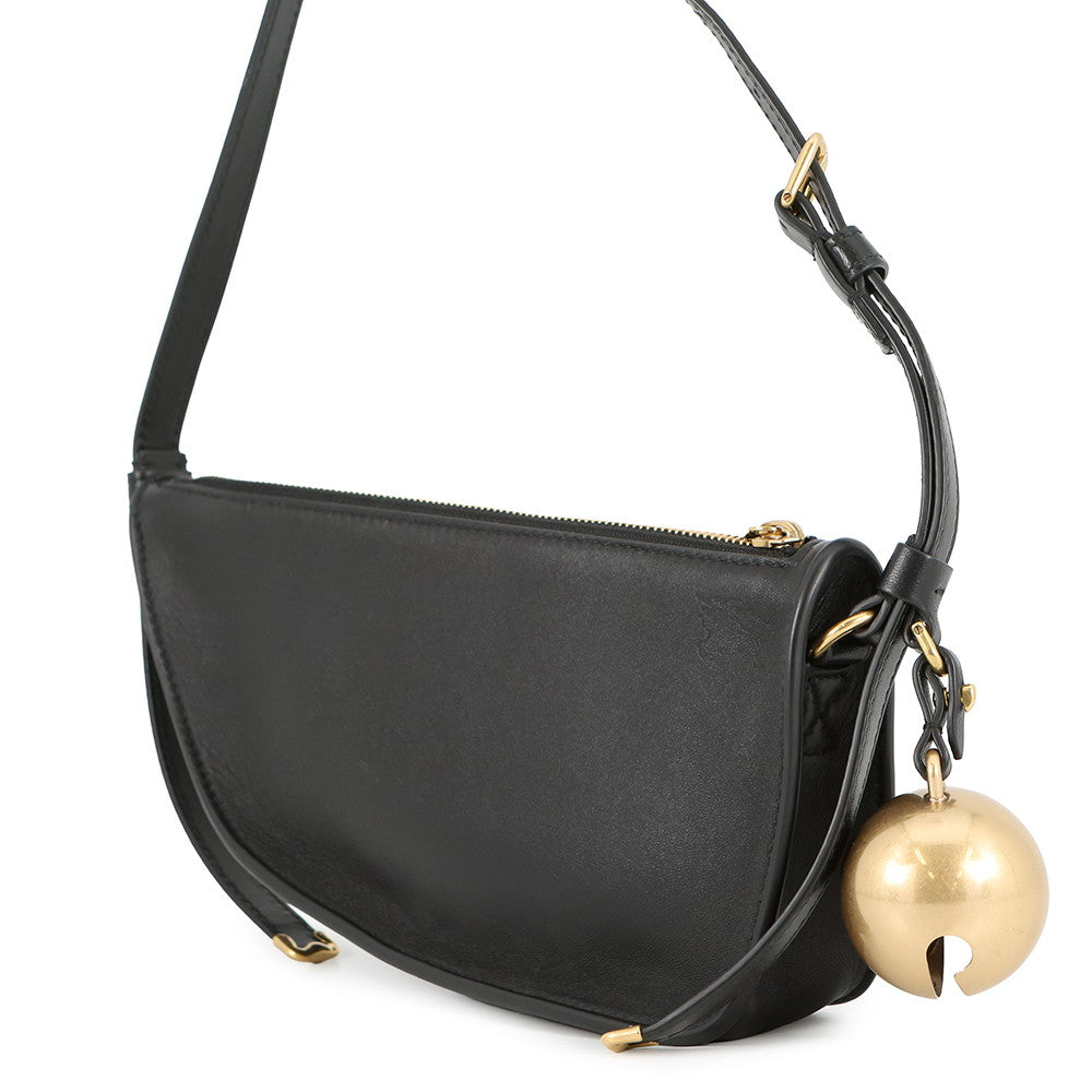 BURBERRY Shield Sling Bell Bag Charm Shoulder Bag Black8077580 Leather Size Mini