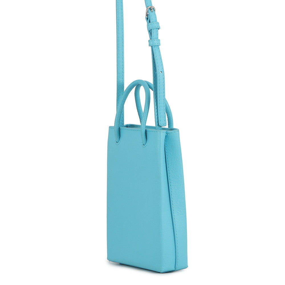 BALENCIAGA Phone Shoulder Light Blue593826 Leather