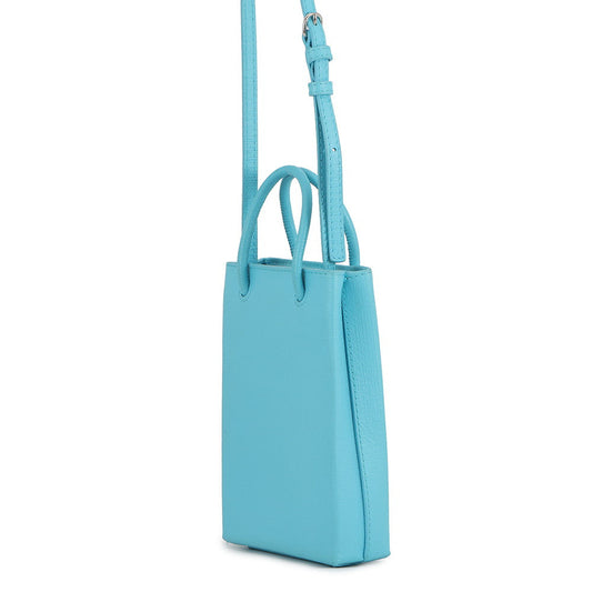 BALENCIAGA Phone Shoulder Light Blue593826 Leather