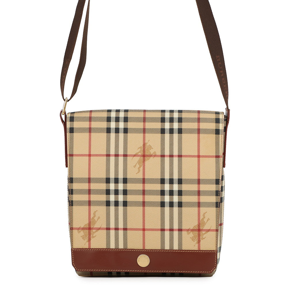 BURBERRY Messenger bag Beige/Brown PVC Leather