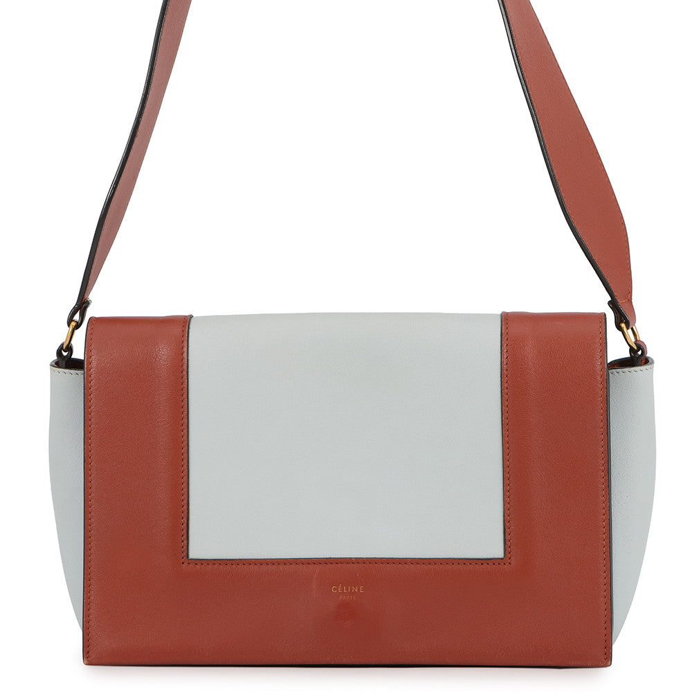CELINE Frame Shoulder Bag Light Blue/Brown180263 Leather