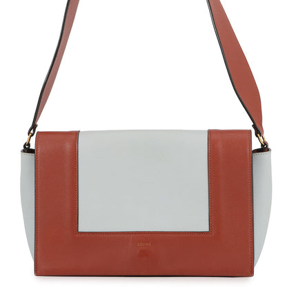 CELINE Frame Shoulder Bag Light Blue/Brown180263 Leather