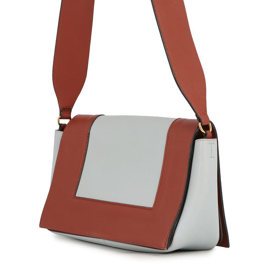 CELINE Frame Shoulder Bag Light Blue/Brown180263 Leather