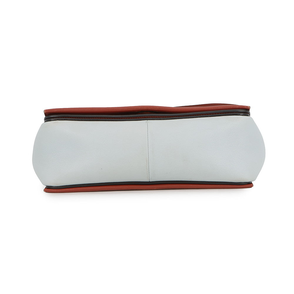 CELINE Frame Shoulder Bag Light Blue/Brown180263 Leather