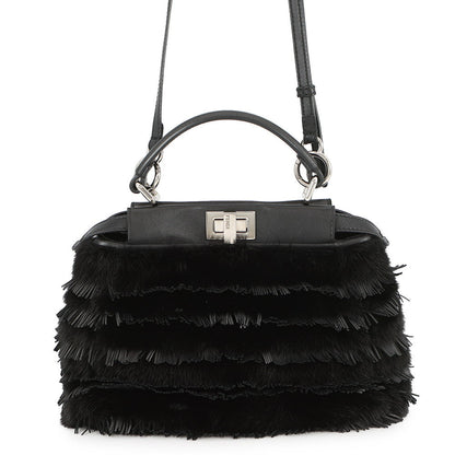 FENDI Peekaboo Black8BN244 Fur Leather Size Mini