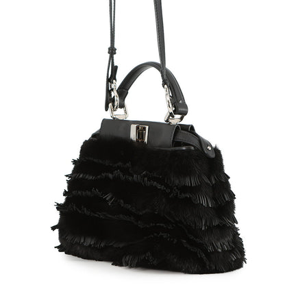 FENDI Peekaboo Black8BN244 Fur Leather Size Mini