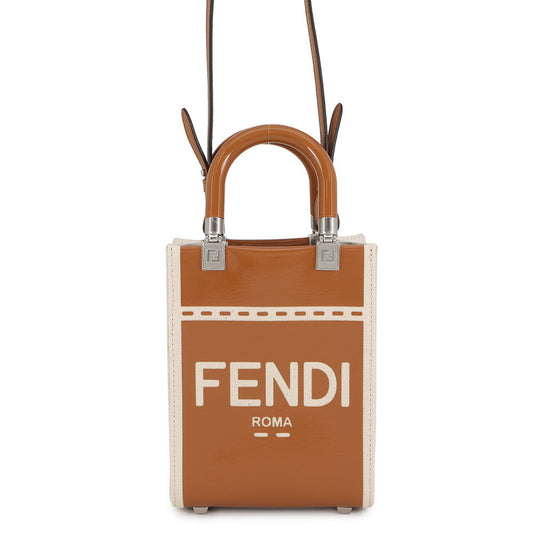 FENDI Sunshine shopper Brown/Ivory8BS051 Canvas Size Mini