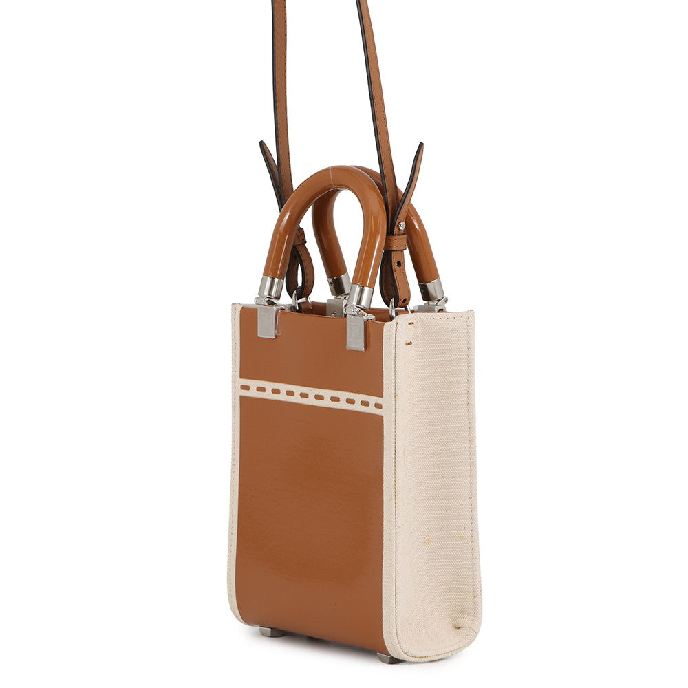 FENDI Sunshine shopper Brown/Ivory8BS051 Canvas Size Mini