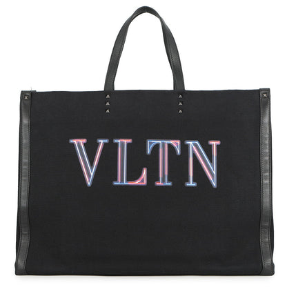 Valentino Garavani VLTN Tote Black Canvas Leather