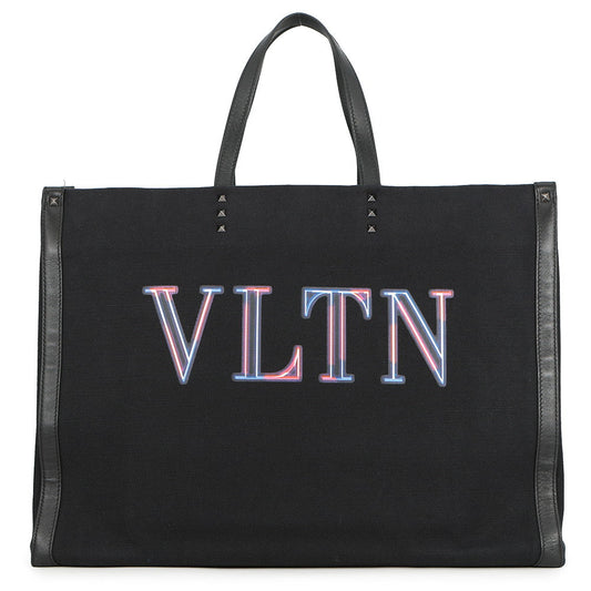 Valentino Garavani VLTN Tote Black Canvas Leather