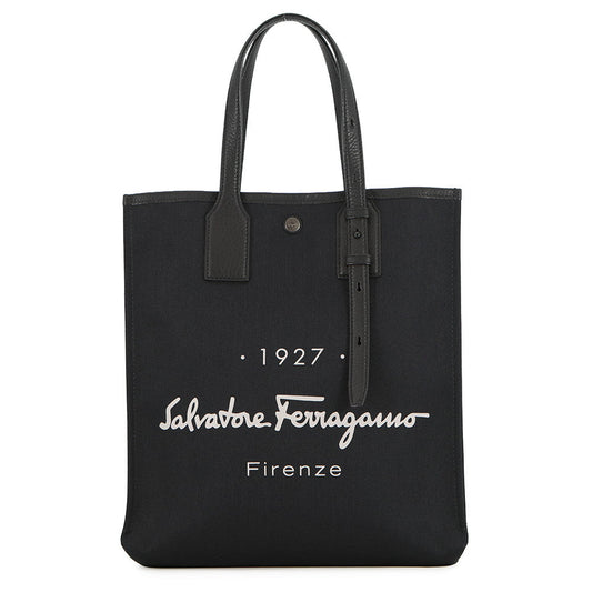 Ferragamo Tote Bag Black240797 Canvas Leather