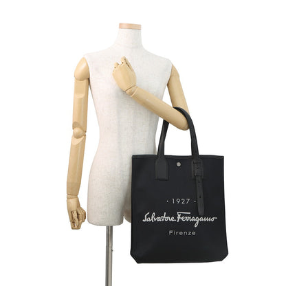Ferragamo Tote Bag Black240797 Canvas Leather