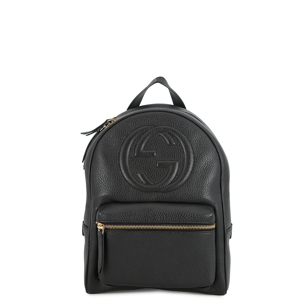 GUCCI Soho Interlocking G Backpack Black536192 Leather