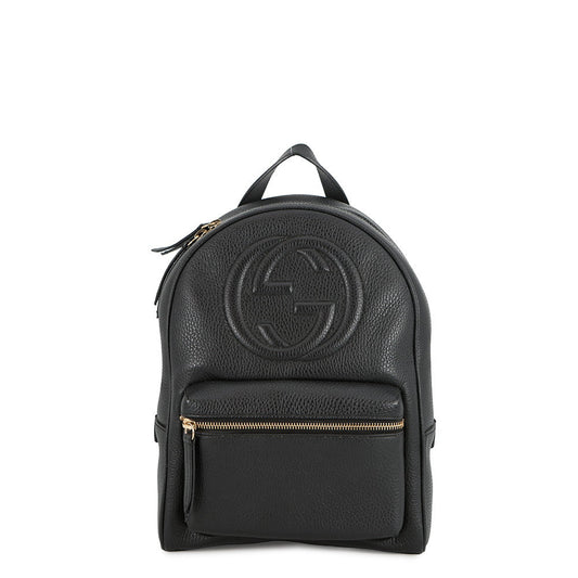 GUCCI Soho Interlocking G Backpack Black536192 Leather