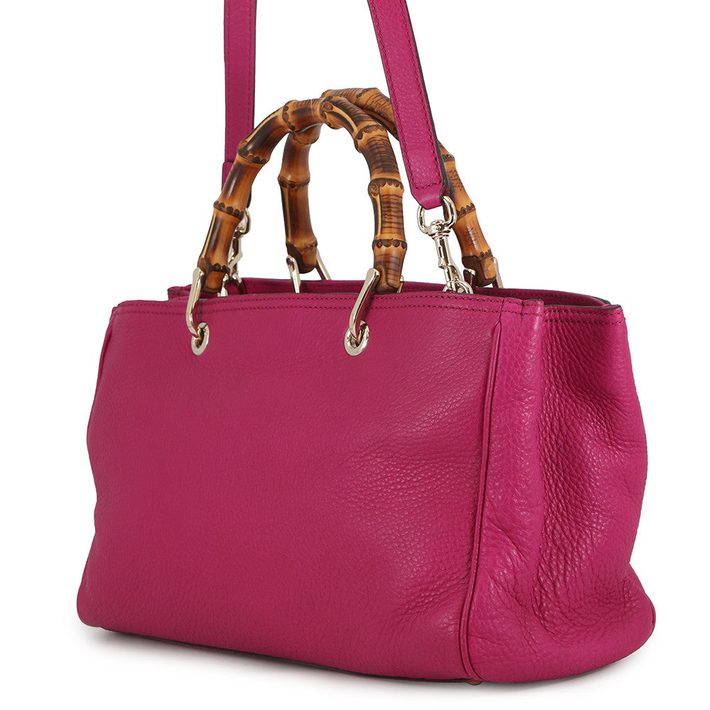 GUCCI Bamboo Shopper Medium Handbag Pink323660 Leather