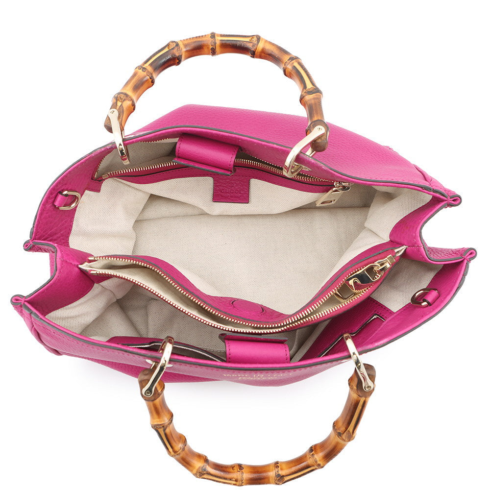 GUCCI Bamboo Shopper Medium Handbag Pink323660 Leather