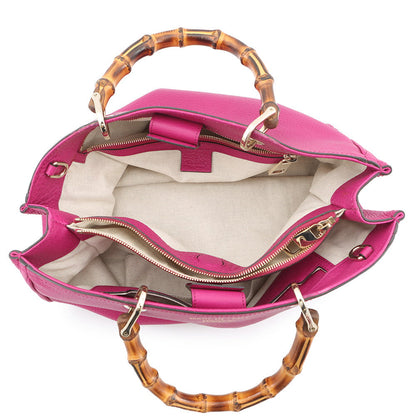 GUCCI Bamboo Shopper Medium Handbag Pink323660 Leather