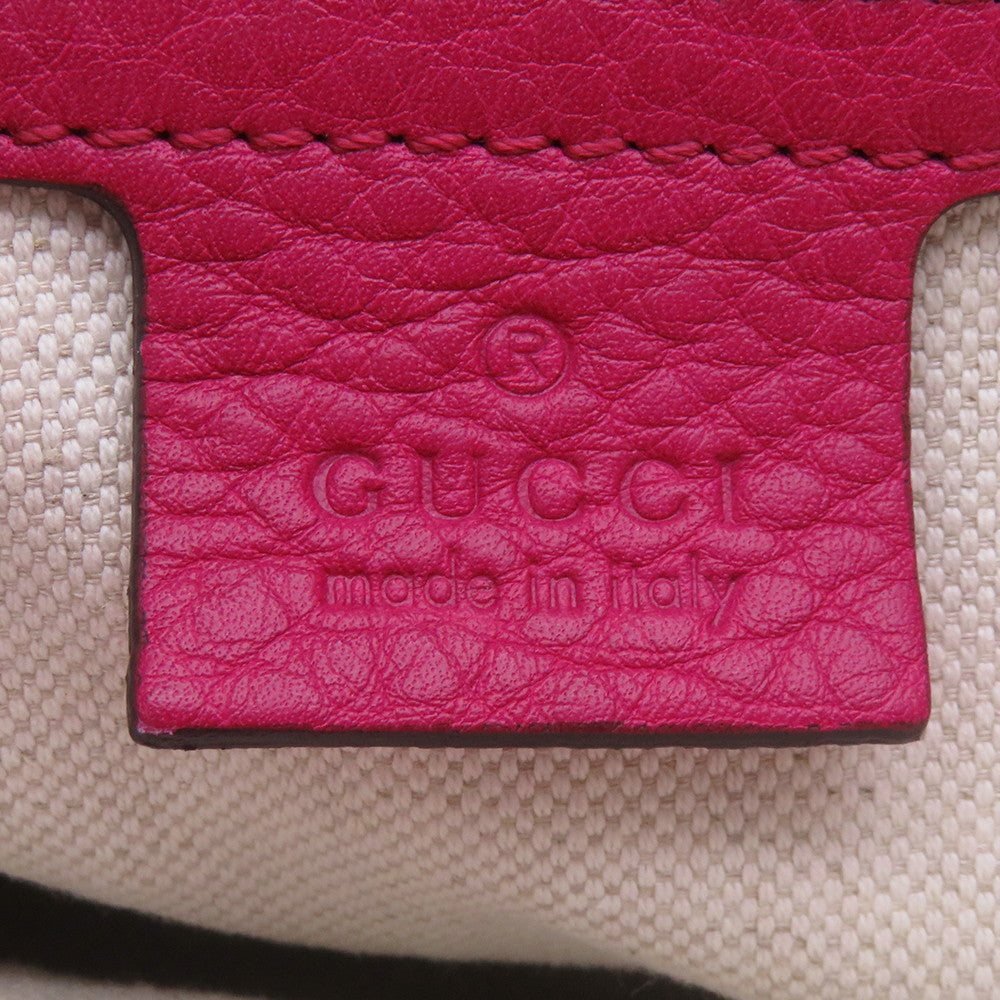 GUCCI Bamboo Shopper Medium Handbag Pink323660 Leather