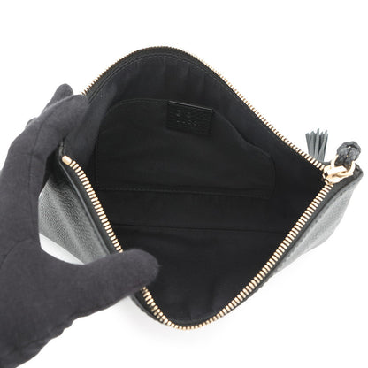 GUCCI Bamboo Tassel Pouch Black376854 Leather