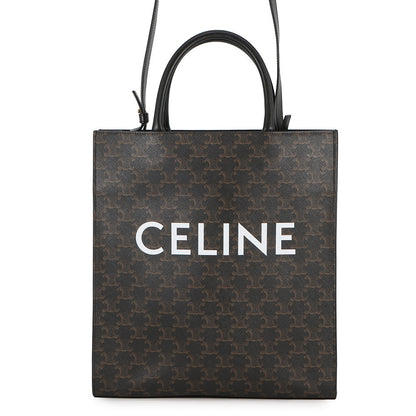 CELINE Vertical Cabas Brown/Black194432 PVC Leather Size Medium