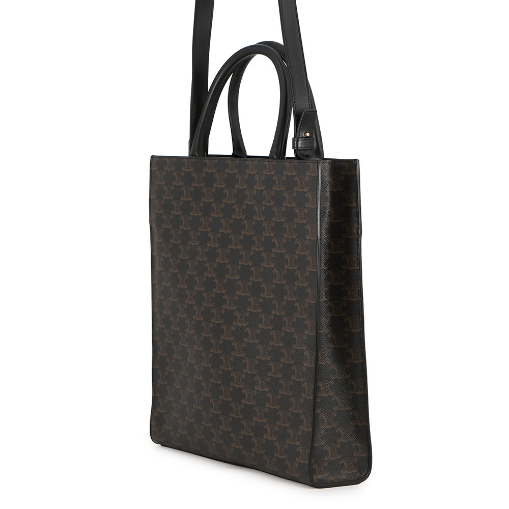 CELINE Vertical Cabas Brown/Black194432 PVC Leather Size Medium