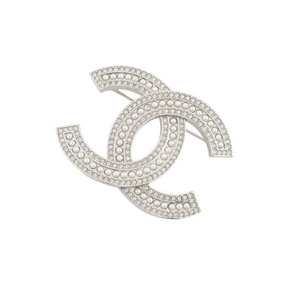 CHANEL CC Logo BroochABD463 Metal Rhinestone Faux Pearl