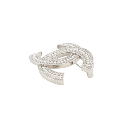 CHANEL CC Logo BroochABD463 Metal Rhinestone Faux Pearl