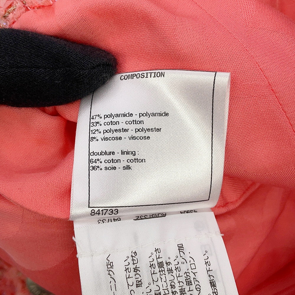 CHANEL Skirt Size 36 PinkP63188 Polyamide 47% Cotton 33% Polyester 12% Viscose 8%
