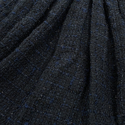 CHANEL Tweed Double-Breasted Coat Size 34 Black/NavyP64017 Cotton49% Polyamide31% Acryl20%