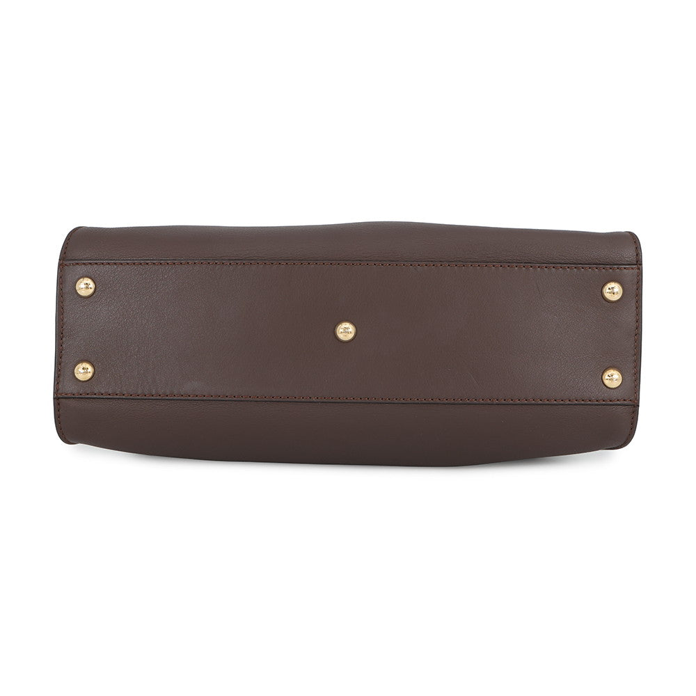 FENDI Peekaboo Icy You Brown8BN321 Leather Size Medium