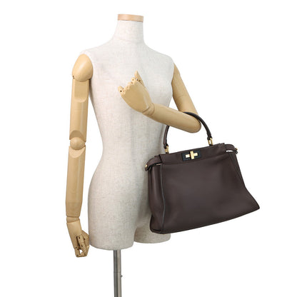 FENDI Peekaboo Icy You Brown8BN321 Leather Size Medium