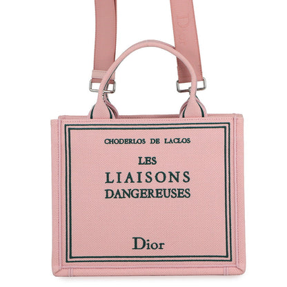 Dior Book Tote Book Cover Embroidery with Strap Bag PinkM1404PEHO Canvas Size Small