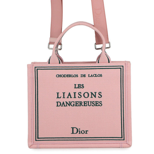 Dior Book Tote Book Cover Embroidery with Strap Bag PinkM1404PEHO Canvas Size Small