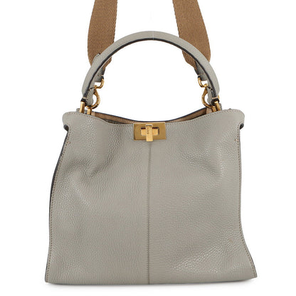 FENDI Peekaboo X-Lite Gray8BN310 Calf Leather Size regular