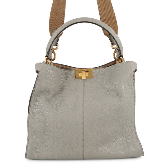 FENDI Peekaboo X-Lite Gray8BN310 Calf Leather Size regular