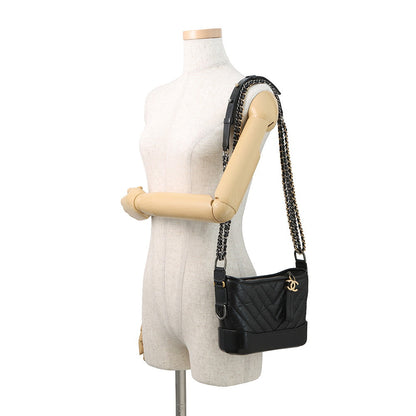 CHANEL Gabrielle de Chanel BlackA91810 Aged Calf Leather Size Small