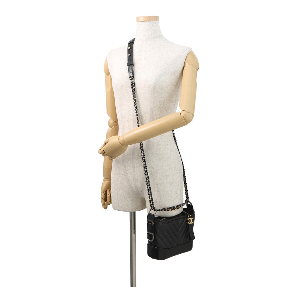 CHANEL Gabrielle de Chanel BlackA91810 Aged Calf Leather Size Small
