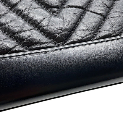 CHANEL Gabrielle de Chanel BlackA91810 Aged Calf Leather Size Small