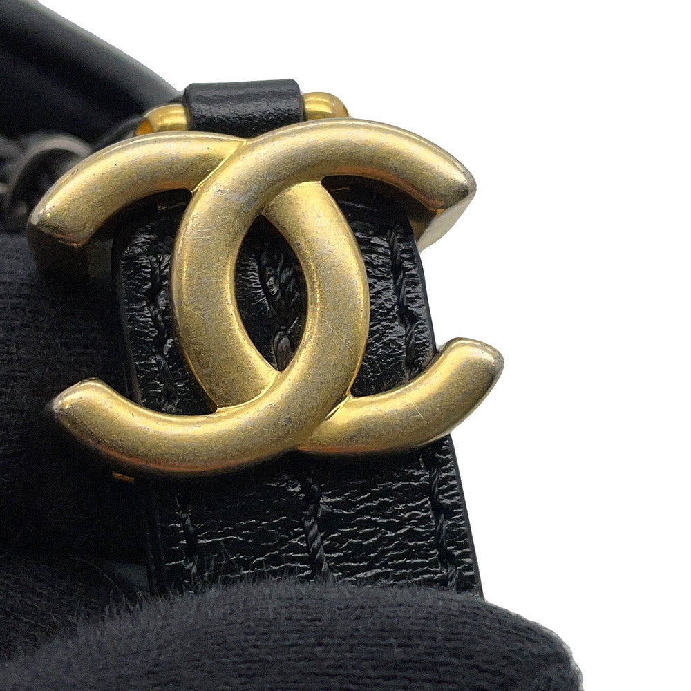 CHANEL Gabrielle de Chanel BlackA91810 Aged Calf Leather Size Small