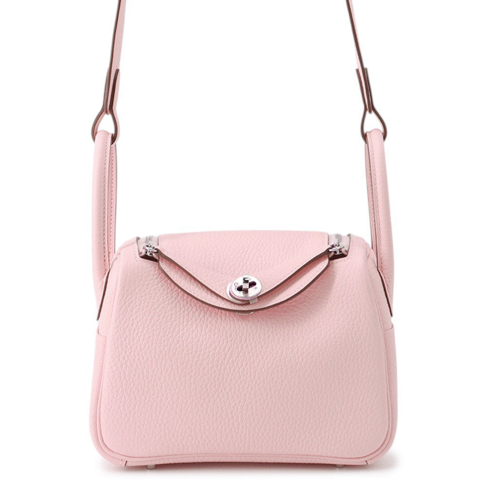 HERMES Lindy Rose Sakura/Gripère Taurillon Clemence Size Mini